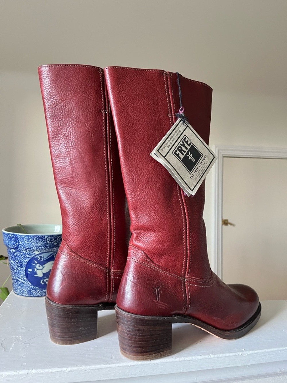 Frye Burgundy 14L Campus Leather Boots - Picture 5 of 12